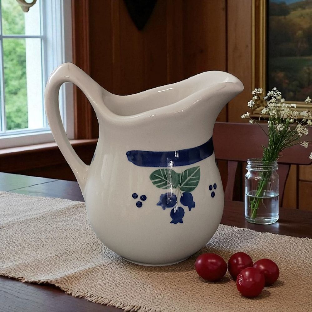 Hartstone Pottery‎ Blueberry Creamer USA LL Bean Small Pitcher Vintage Cottage